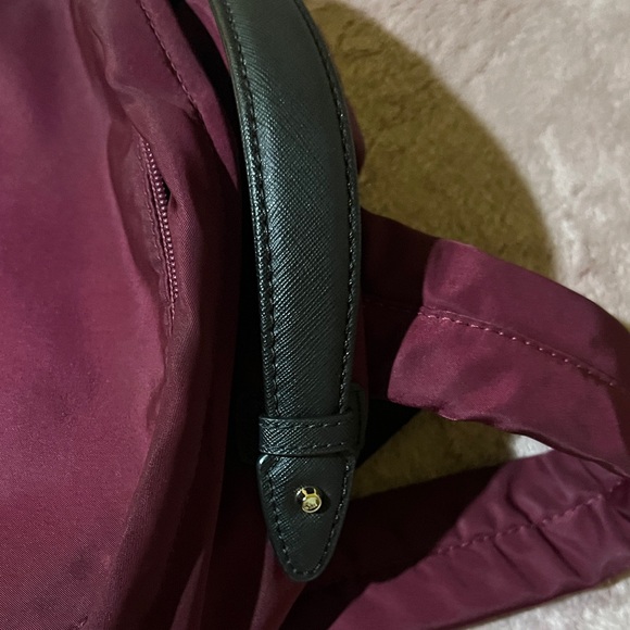 Michael Kors Deep Burgundy Nylon Backpack with Gold Hardware - Picture 9 of 9